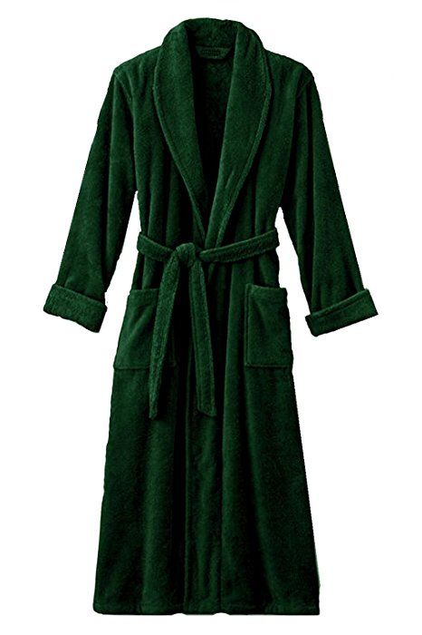 Mens Hunter Green Luxury Terry Velour Bathrobe 48" Length 100% Cotton Sleeping Robe, Terry Robe, Bathrobe Men, Hooded Robe, Spa Resort, Lingerie For Men, Mens Sleeve, Sleep And Loungewear, Luxury Spa