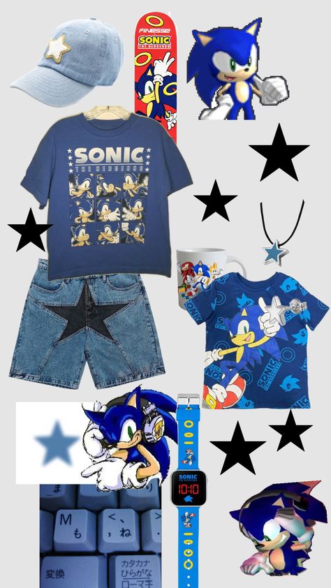 Sonic Inspired Outfits, Sonic Clothes, Sonic Outfit, Mickey Mouse Bedding, Sonic Videos, Sonic 3, Blue Hedgehog, Y2k Clothes, Dream Style