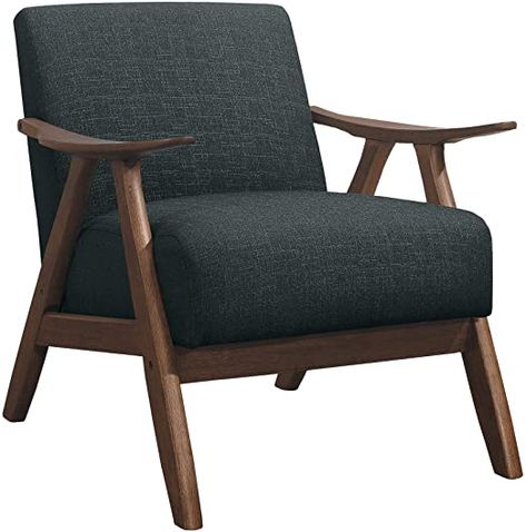 AmazonSmile: Lexicon Fabric Accent Chair, Dark Gray: Furniture & Decor Retro Accent Chair, Grey Accent Chair, Retro Scandinavian, Mid Century Modern Accent Chairs, Accent Seating, Fabric Accent Chair, Upholstered Accent Chairs, Comfortable Place, Living Room Lounge