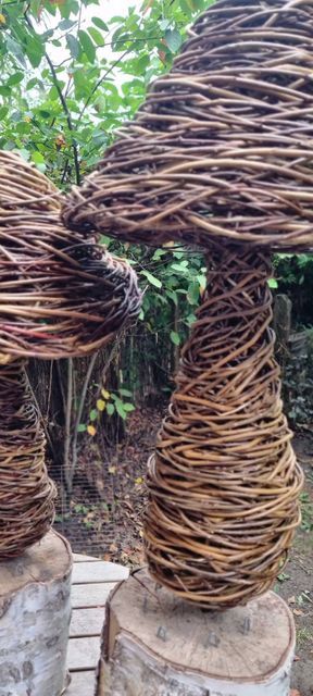 Natural Weaving, Willow Sculpture, Willow Sculptures, How To Make Willow Sculpture, How To Prepare Willow For Weaving, Willow Weaving Sculpture, Willow Garden, Living Willow, Basket Weaving Patterns