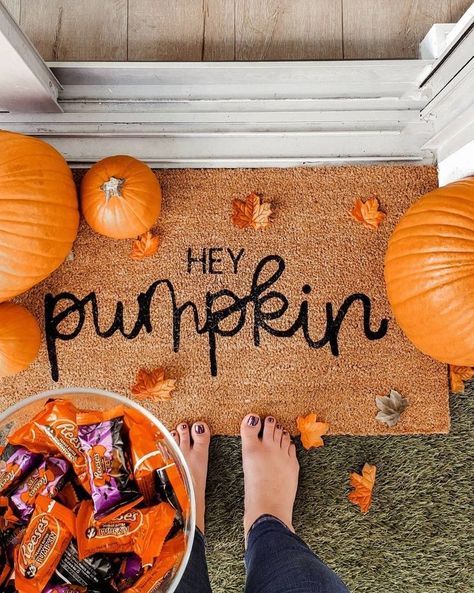 Hey There Pumpkin Doormat - Halloween Doormat - Fall Doormat Pumpkin Doormat, Hey Pumpkin, Hey There Pumpkin, Halloween Doormat, Fall Doormat, Friday Harbor, Halloween Door Mat, Custom Doormat, Home Decor Style