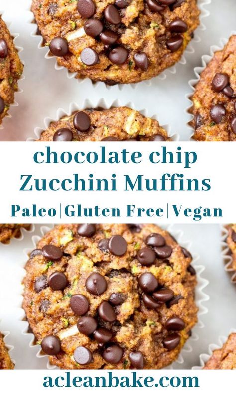 Zucchini Muffins Gluten Free, Paleo Zucchini Muffins, Easy Zucchini Muffins, Muffins Chocolate Chip, Chocolate Chip Zucchini Muffins, Zucchini Chocolate Chip Muffins, Muffins Gluten Free, Zucchini Muffin Recipes, Muffins Recipes