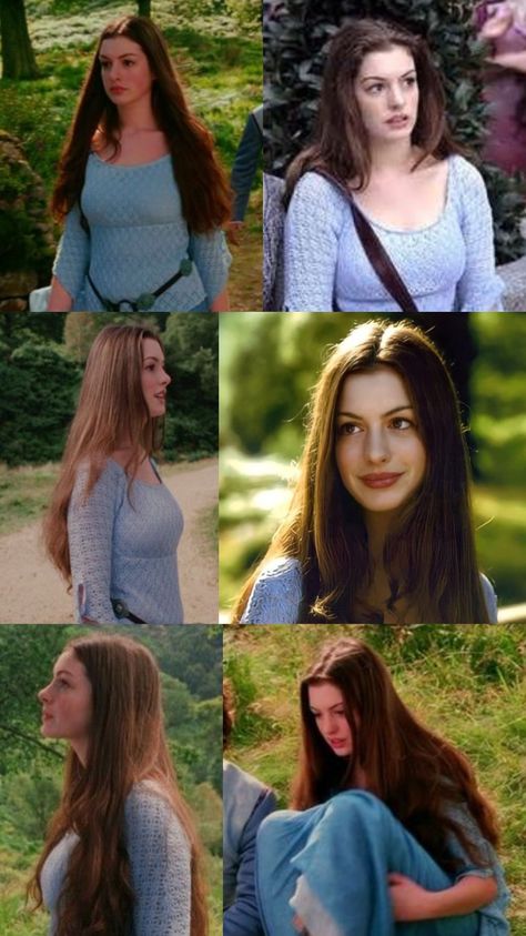 Anne Hathaway Best Looks, Ella Enchanted Outfits, Ella Enchanted Costume, Iconic Brunette Movie Characters, Young Anne Hathaway, Ella Enchanted Aesthetic, Anne Hathaway Ella Enchanted, Ella Enchanted Movie, Anne Hathaway Style