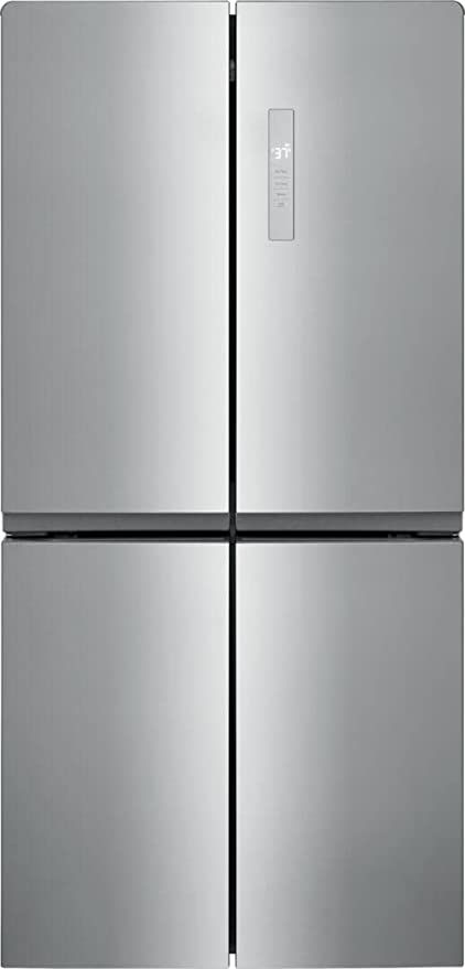 Amazon.com: Frigidaire FRQG1721AV 33" Counter Depth French Door Refrigerator with 17.4 cu. ft. Total Capacity, 3 Glass Shelves, 5.5 cu. ft. Freezer Capacity, Crisper Drawer, Automatic Defrost, in Stainless Steel : Appliances 4 Door Refrigerator, Counter Depth French Door Refrigerator, Freezer Storage, Kitchen Pantry Design, Counter Depth, Outdoor Refrigerator, Pantry Design, Stainless Steel Doors, Kitchen Doors