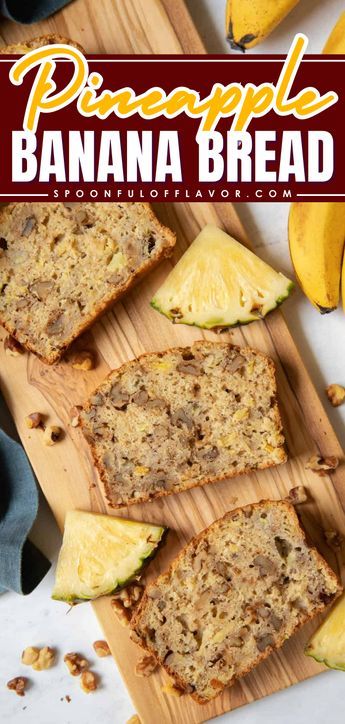 If you’re looking for a delicious twist on banana bread, then you’re going to love this Pineapple Banana Bread recipe. The crushed pineapple adds an unexpected sweet flavor and makes a delicious breakfast, snack or dessert! Poi Banana Bread Recipe, Honey Banana Bread Recipe, Banana And Pineapple Bread Recipe, Banana Bread With Crushed Pineapple, Banana Pinapple Recipes, Banana Bread Pineapple Recipe, Banana And Pineapple Bread, Banana Pineapple Recipes, Hawian Banana Bread