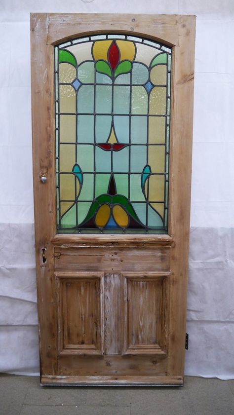 SG-021 Stained Glass Internal Door, Victorian Internal Doors, Reclaimed Art, Internal Glass Doors, Reclaimed Doors, Small Cottage, Glazed Door, Kitchen Doors, Internal Doors