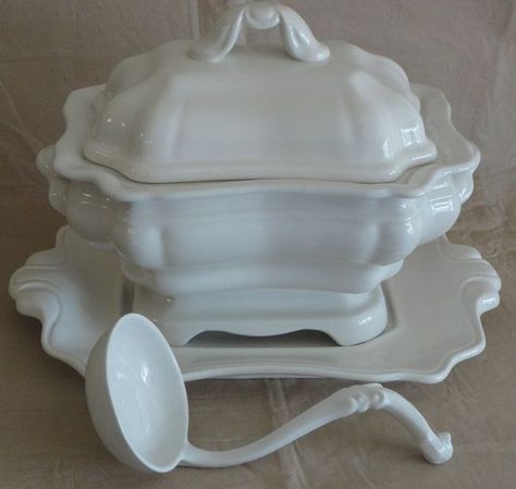 1000+ images about SOUP TUREENS on Pinterest | Soups, Masons and ... Antique Ironstone, Flowers In Soup Tureen, Ironstone Pitcher Bowl Commode Set, Tureen Soup Bowl, Soup Tureens White, Vintage Ironstone, White Pitcher, White Dinnerware, White Dishes