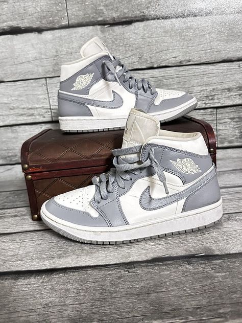 New! Nike Air Jordan 1 Mid Stealth Sail Grey White Shoes BQ6472-115 Size 7.5 was just added to eBay. Check it out! #eBay #eBaySeller Air Jordan 1 Mid Stealth, Jordan 1 Mid Stealth, Nike Air Jordan 1 Mid, Limited Edition Shoes, Nike Air Jordan 1, Air Jordan 1 Mid, Sneaker Games, Jordan 1 Mid, Air Jordan 1