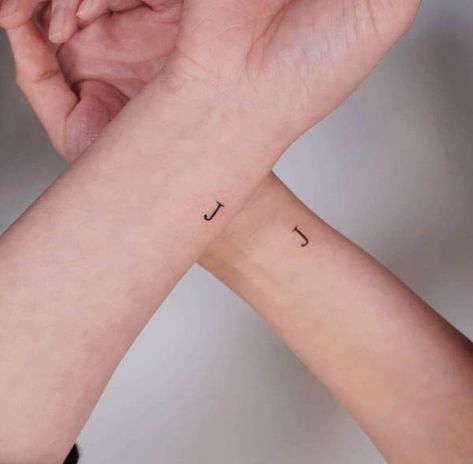 Letter J Tattoo, Kids Initial Tattoos, Boyfriend Name Tattoos, Small Name Tattoo, Initials Tattoo, Initial Tattoos, Tattoo Free, Side Wrist Tattoos, Tattoos For Men And Women