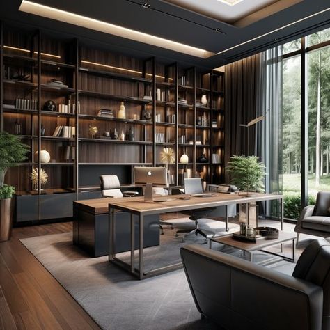 Modern Interior Design Boss Office Interior Design Luxury, Ceo Office Design Luxury Modern, Industrial Interior Design Office, Ceo Office Design Luxury, Boss Office Interior Design, Office Interior Design Luxury, Interior Design Luxury Modern, Manager Office, Ceo Office