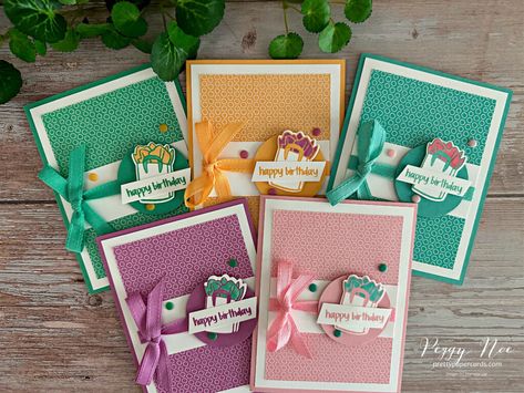 Attention Shoppers In Color Birthday Cards! Easy Greeting Cards, 5 Birthday, Birthday Sentiments, Bday Cards, Designer Series Paper, Handmade Birthday Cards, Color Samples, Stamping Up, Paper Cards