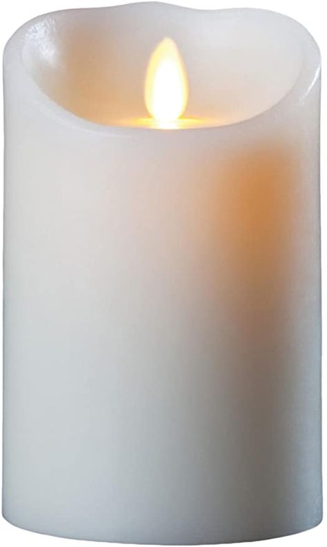 Darice LM355B Luminara Realistic Artificial Flame Pillar Candle with Timer, 5-Inch, Ivory Pillar Candles Mantle, Luminara Flameless Candles, Mantle Candles, Luminara Candles, Artificial Candles, Living Room Candles, Pillar Candle Molds, Large Pillar Candles, Battery Operated Lights