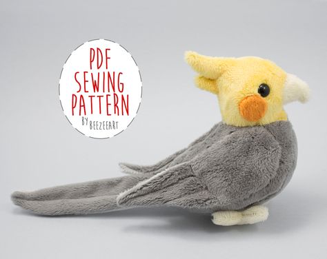 Looking for your next project? You're going to love Cockatiel Plush Pattern by designer BeeZeeArt. Wolf Plushie, Stuffed Animal Sewing, Animal Sewing Patterns, Plushie Patterns, Sewing Stuffed Animals, Doll Sewing, Beginner Sewing Projects Easy, Bird Pattern, Leftover Fabric