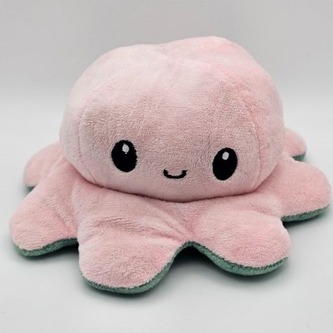 Teeturtle Reversible Octopus Happy Mad Angry Mood Plush Teal Pink Squid Plushie Octopus Character, Reversible Octopus Plush, Angry Octopus, Angry Mood, Reversible Octopus, Octopus Plush, Cute Octopus, Magical Jewelry, Teal And Pink