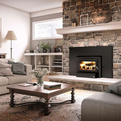 Wood insert fireplace ideas