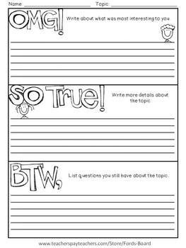 Note Taking Template, Exit Slip, Exit Slips, Class Activity, Jr High, 5th Grade Reading, Exit Tickets, 4th Grade Reading, Teaching Ela