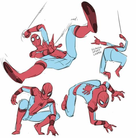 Spider Pose Reference, Spider Man Full Body Drawing, Spider Man Poses Reference Upside Down, Spider Man Reference Poses, Spider-man Poses, Spider Man Poses Reference, Super Hero Poses, Spider Man Poses, Spiderman Poses