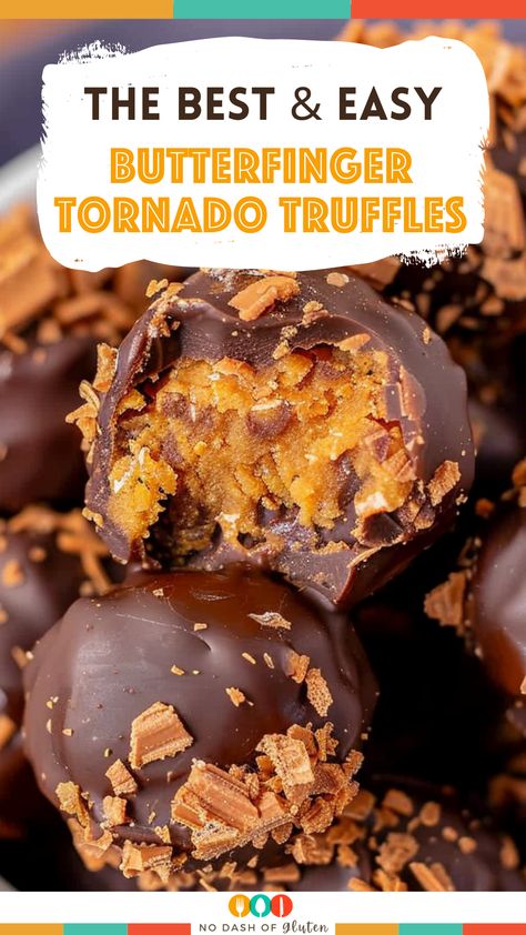 Tornado Food Ideas, Butterfinger Balls Recipe, Butterfinger Truffles, Nutter Butter Recipes, Butterfinger Desserts, Butterfinger Balls, Butterfinger Dessert, Butterfinger Recipes, Butter Finger Dessert