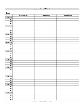 This printable appointment sheet has spaces for doctors or their administrative staff to write or type in a day of appointments every 15 minutes from 8 a.m. to 9 p.m. Free to download and print Appointment Template Free Printable, Printable Appointment Sheets, Appointment Planner Printable Free, Appointment Template, Free Printable Monthly Planner, Medical Binder, Appointment Planner, Appointment Calendar, Online Shipping