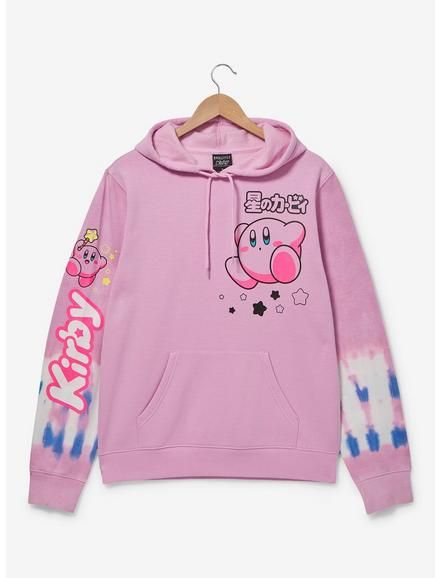 Nintendo Kirby Portraits Tie-Dye Hoodie - BoxLunch Exclusive, Kid Core Outfits, Japanese Lettering, Cutest Bunny Ever, Earflap Beanie, Pink Life, Layered Long Sleeve, Dye Hoodie, Nice Outfits, Fit Ideas