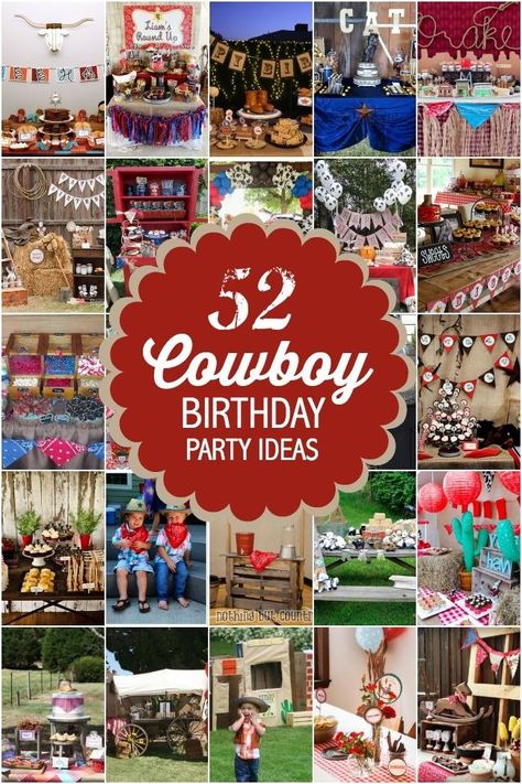 52 Cowboy Themed Boy Birthday Party Ideas Country And Western Party Ideas, Cowboy Birthday Party Ideas, Birthday Party Ideas For Boys, Western Birthday Party, Wild West Party, Cowboy Birthday Party, Spaceships And Laser Beams, Western Birthday, Western Theme Party