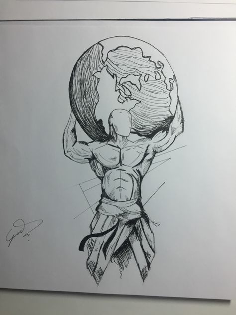 Atlas Mythology Artwork, Greek God Sketch Pencil, Greek Gods Drawings Pencil, Greek Mythology Sketches Drawings, Greek Drawings Mythology, Atlas Sketch, Atlas Drawing, Emotion Sculpture, Atlas Painting