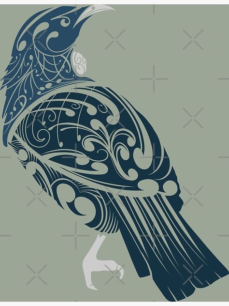 "New Zealand Native Tui Bird" Poster for Sale by Kiwidom | Redbubble Natural Color Scheme, Tui Bird, New Zealand Tattoo, Black Fence, Maori Tattoo Designs, Maori Designs, Māori Culture, Nz Art, New Zealand Art