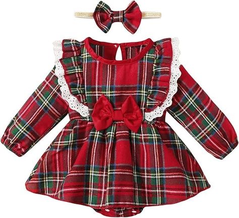 Amazon.com: Slanavel Baby Girl Christmas Outfit Girl First Christmas Bodysuit Baby Plaid Clothes(Red,0-3 Months): Clothing, Shoes & Jewelry Christmas Baby Girl Outfits, Christmas Dress For Baby Girl, Newborn Girl Christmas Outfit, Infant Christmas Outfit Girl, Plaid Clothes, Baby Girl Holiday Outfits, Girl Christmas Outfit, Christmas Bodysuit, Baby Girl Christmas Outfit