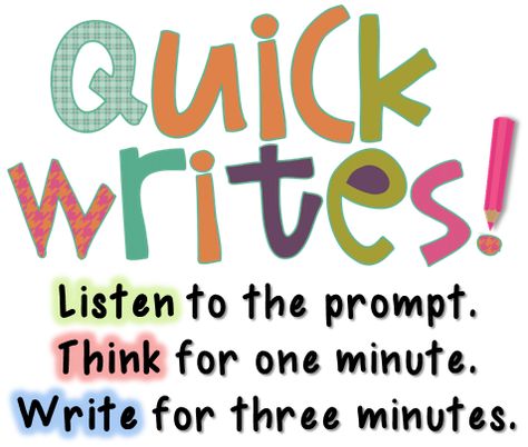 Fun with Quick Writes - Listen to the prompt. Think for 1 minute. Write for 3 minutes. Share! Ell Activities, Writing Time, 5th Grade Writing, 3rd Grade Writing, Quick Writes, Primary English, Class Activity, 4th Grade Writing, Writers Workshop