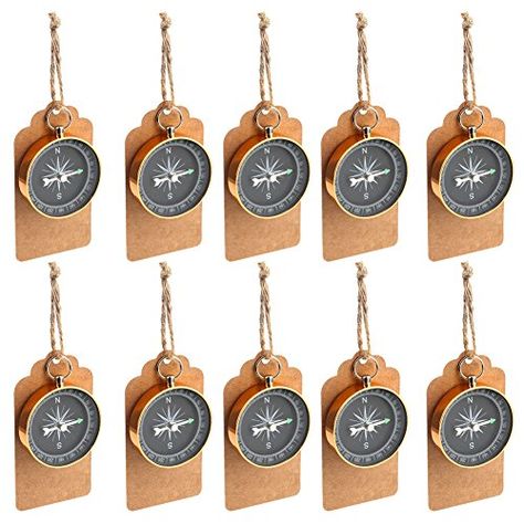 PartyTalk 50pcs Compass Wedding Favors for Guests, Compass Souvenir Gift with Kraft Tags for Travel Themed Party Decorations Nautical Christmas Ornaments. For product & price info go to:  https://all4hiking.com/products/partytalk-50pcs-compass-wedding-favors-for-guests-compass-souvenir-gift-with-kraft-tags-for-travel-themed-party-decorations-nautical-christmas-ornaments/ Compass Wedding, Nautical Christmas Ornaments, Bon Voyage Party, Penanda Buku, Travel Party Theme, Nautical Christmas, Travel Theme Wedding, Compass Pendant, Wedding Favors Cheap