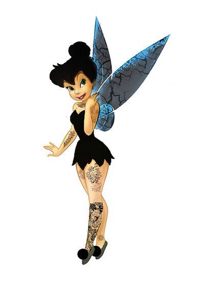 Tinker bell Tinkerbell Tattoo, Emo Disney, Evvi Art, Art Adventure Time, Tinkerbell Pictures, Goth Disney, Punk Disney Princesses, Disney Princess Tattoo, Tinkerbell And Friends