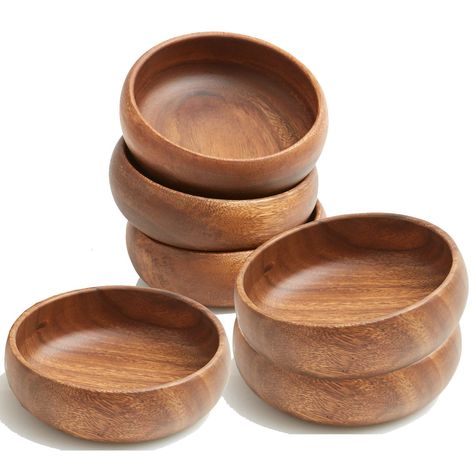 PRICES MAY VARY. NO TWO BOWLS ARE ALIKE: Each bowl is responsibly hand-crafted in the Philippines from a solid piece of Acacia wood and each Acacia block has its own unique characteristics. As a result, there may be minor size, weight and color/grain variations within the items in a set. THE COMPANY: Since 1975, Woodard & Charles has been an importer and distributor of high quality serving accessories for use in homes, restaurant and hotels. SIZE: Our 6” x 2”, Individual Salad Serving Bowls / Sn Acacia Wood Bowl, Olive Bowl, Individual Salads, Wood Plates, Serving Bowl Set, Nut Bowl, Salad Bowls Set, Mobil Home, Candy Bowl