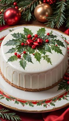 Christmas Cake Design, Homemade Christmas Cake, Winter Cakes, Easy Christmas Cake Recipe, Cake Christmas, Christmas Cake Designs, Happy Birthday Wishes Cake, Birthday Wishes Cake, Winter Cake