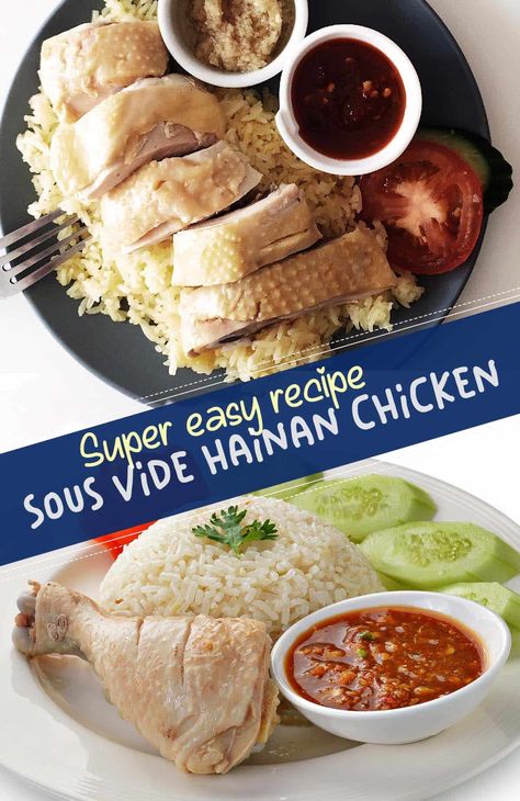 Hainese Chicken, Sous Vide Chicken Breast, Hainan Chicken, Sous Vide Chicken, Soy Sauce Chicken, Chicken Rice Recipes, Hainanese Chicken, Chicken Shop, Sous Vide Recipes