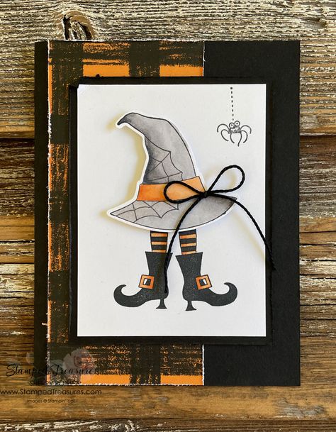 Bewitched Stampin Up Cards, Stampin Up Spooky Cat, Su Halloween Cards 2022, Cards Handmade Halloween, Stampin Up Bewitching Bundle, Witch Cards Handmade, Stampin Up Halloween 2023, Stamping Up Halloween Cards, Halloween Cards Diy Homemade