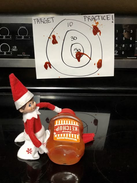 Elf On The Shelf Target Practice, Elf Target Practice, Elf On The Shelf Nutella, Target Practice, Elf Ideas, Shelf Ideas, A Shelf, On The Shelf, Elf On The Shelf