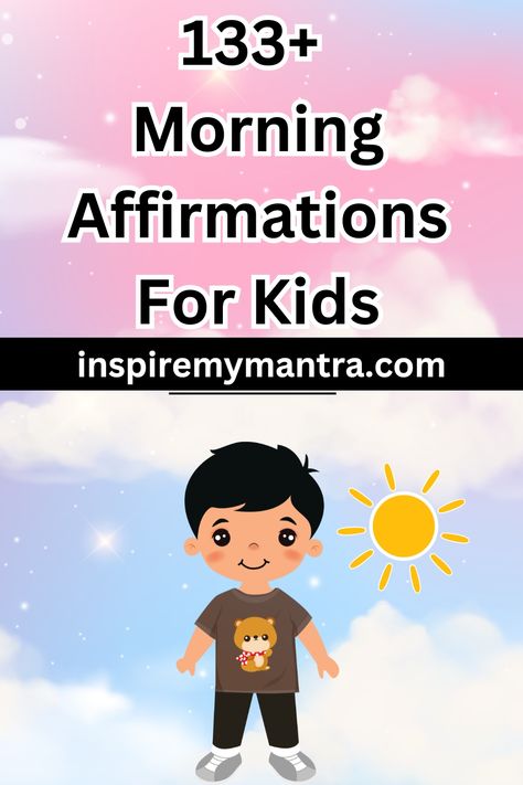 Start your kid's day with these positive morning affirmations! 🌞🙌 Help them build confidence, resilience, and a positive mindset with these empowering phrases. From "I am brave" to "I am capable of anything," these affirmations will inspire and motivate your little ones. Check out our blog for more affirmations and helpful tips on raising confident kids! ✨👧👦 #MorningAffirmations #PositiveMindset #ConfidentKids #ParentingTips #EmpowermentForChildren Positive Affirmations For Kids Boys, Christian Affirmations For Kids, Words Of Affirmation For Kids, Morning Affirmations For Kids, Positive Affirmation For Kids, Rhymes For Kindergarten, Children Affirmations, Daily Affirmations For Kids, Words Of Encouragement For Kids