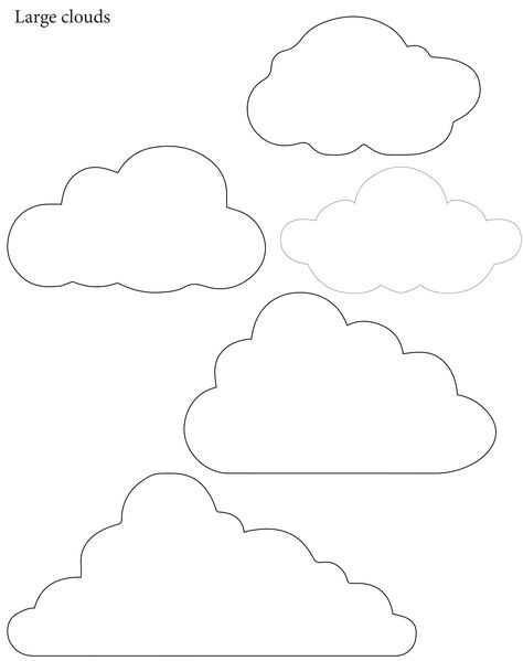 Cloud Printable, Printable Hot Air Balloon Template, Large Cloud Template Free Printable, Cloud Shapes Template, Cloud Template Free Printable, Cloud Pattern Printable, Felt Template, Cloud Template, Paper Clouds