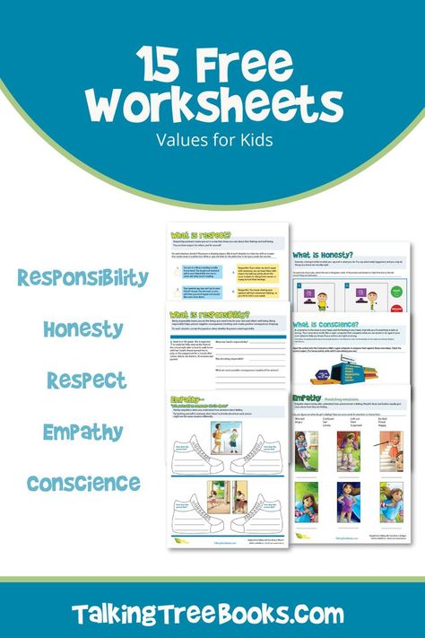 15 Free Worksheets on Values and Morals for Kids Responsibility Worksheets For Kids, Values Worksheet, Character Building Activities For Kids, Honesty Activities For Kids, Respect Worksheets For Kids, Social Emotional Learning Activities Free Printables, Respect Activities, Family Therapy Activities, Character Building Activities