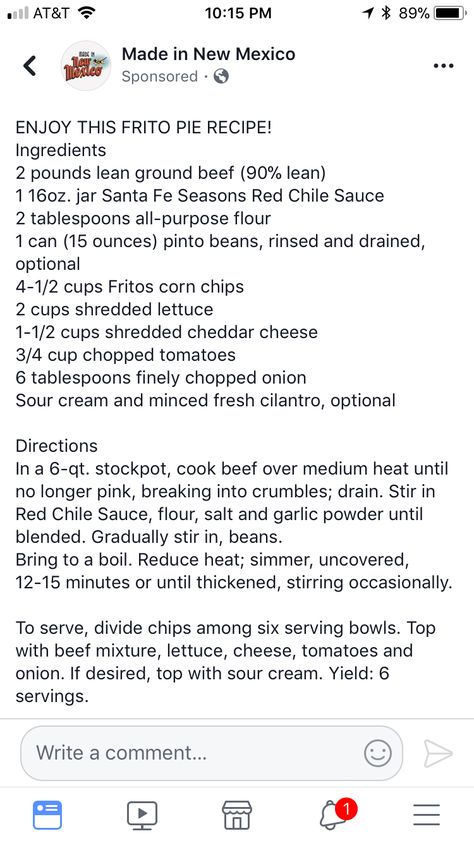 Fritos pie Frito Pie Recipe, Frito Chili Pie, Fritos Corn Chips, Asian Meatballs, Red Chile Sauce, Frito Pie, Red Chile, Corn Chips, New Mexican