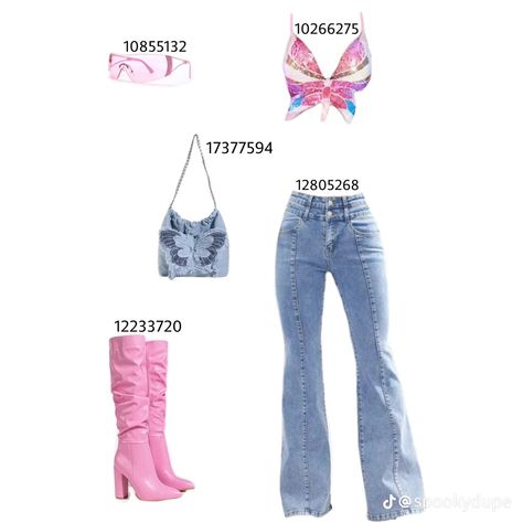 Pink Outfit Shein, Brats Fashion, Pink Blue Outfit, Pink Butterfly Top, Bratz Outfit, Airport Fashion Kpop, Outfit Barbie, Outfit Shein, Drip Fits