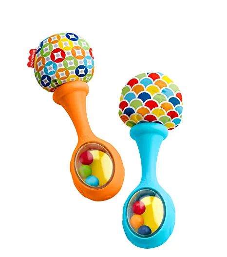 Fisher-Price Maracas, Set Of 2 Newborn Toys, Blue And Orange, Rattle 'N Rock Maracas, Baby Toys For Ages 0-6 Months Fabric Pom Poms, Fisher Price Baby Toys, Baby Playmat, Fisher Price Baby, Play Piano, Fisher Price Toys, Newborn Toys, Baby Play Mat, Gross Motor