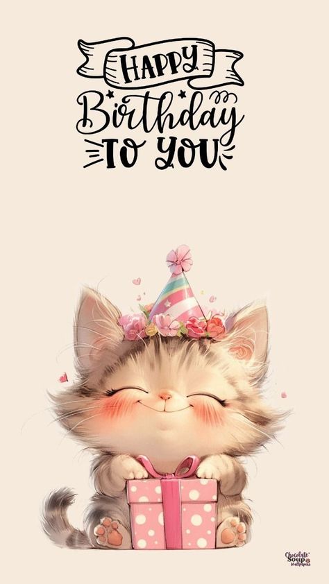 Happy Birthday Guy, Cat Birthday Wishes, Happy Birthday Animals, Birthday Animals, Birthday Wishes Gif, Cute Birthday Wishes, Funny Happy Birthday Wishes, Birthday Greetings Friend, Happy Birthday Art