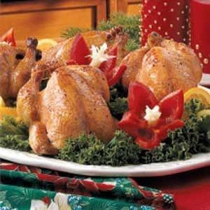 Gf Thanksgiving, Hen Recipes, Cornish Hen Recipe, Chicken Head, Game Hens, Cornish Hen, Basting Sauce, Cornish Game Hen, Winning Recipes