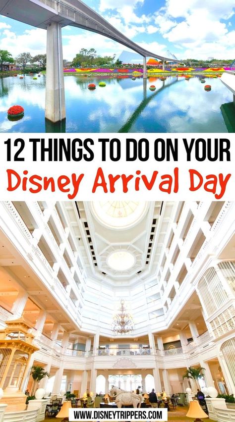 Things to do on Your Disney Arrival Day What Disney Parks To Visit, 3 Days At Disney World, 4 Days At Disney World, Disney World Tips And Tricks With Kids, Disney Trip For Adults, Disney World Vacation Planning 2023, Disney World Must Do List, Disney Must Do, Walt Disney World Trip Planning