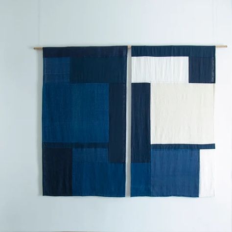 INTERIORS - ARTISAN GOODS – Page 3 – Selvedge Magazine Indigo Walls, Product Wall, Selvedge Magazine, Map Quilt, Natural Indigo Dye, Abstract Quilt, Homemade Quilts, Make Do And Mend, Textile Wall Art