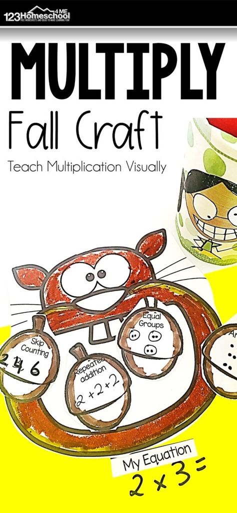 Are you looking for a math craft to help students work on multiplying? This super cute, free printable fall multiplication craft is a fun way for students to practice this Autumn. This multiplication activity is perfect for 2nd grade and 3rd grade students just learning how skip counting, grouping, and mutliplication are related. Fall Multiplication Activities, Multiplication Projects, Multiplication Crafts, Multiplication Craft, Christmas Multiplication Worksheets, Multiplication Activity, Peer Learning, Multiplication Activities, Teaching Multiplication