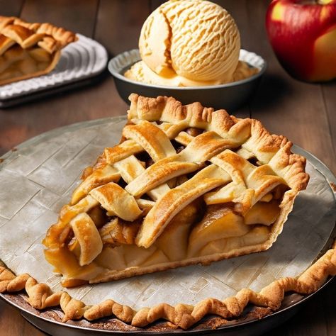 Embrace the comfort of traditional American baking with this homemade Apple Pie recipe. Featuring a flaky, buttery crust and a sweet, cinnamon-spiced apple filling, this pie is a timeless dessert that's perfect for any occasion, from family gatherings to a cozy night in. Preparation Time: 30 minutes Cooking Time: 1 hour Resting Time: 2 hours Total Time: 3 hours 30 minutes Serving: 8 people Ingredients: - For the Crust: - 2 1/2 cups all-purpose flour - 1 teaspoon salt - 1 teaspoon suga... Apple Pie And Custard, Apple Pie Photography, Homemade Apple Pie Recipe, American Apple Pie, Apple Pie Recipe Homemade, Desserts Around The World, Doll Customs, Homemade Apple Pie, Apple Pie Recipe