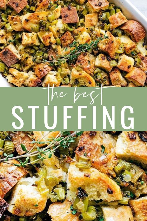 Stuffing With Fresh Herbs, Best Thanksgiving Dressing Recipe, Sourdough Dressing Thanksgiving, Best Dressing Recipe Thanksgiving, Best Thanksgiving Dressing, Thanksgiving Dressing Recipes, Rosemary Stuffing, Dressing For Thanksgiving, Sage Dressing