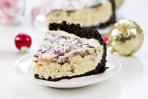 Peppermint Bark Silk Pie Recipe Silk Pie Recipe, Chocolate Pie Crust, Holiday Flavors, Favorite Holiday Desserts, Easiest Dessert, Silk Pie, Crushed Oreos, Best Pie, Peppermint Bark